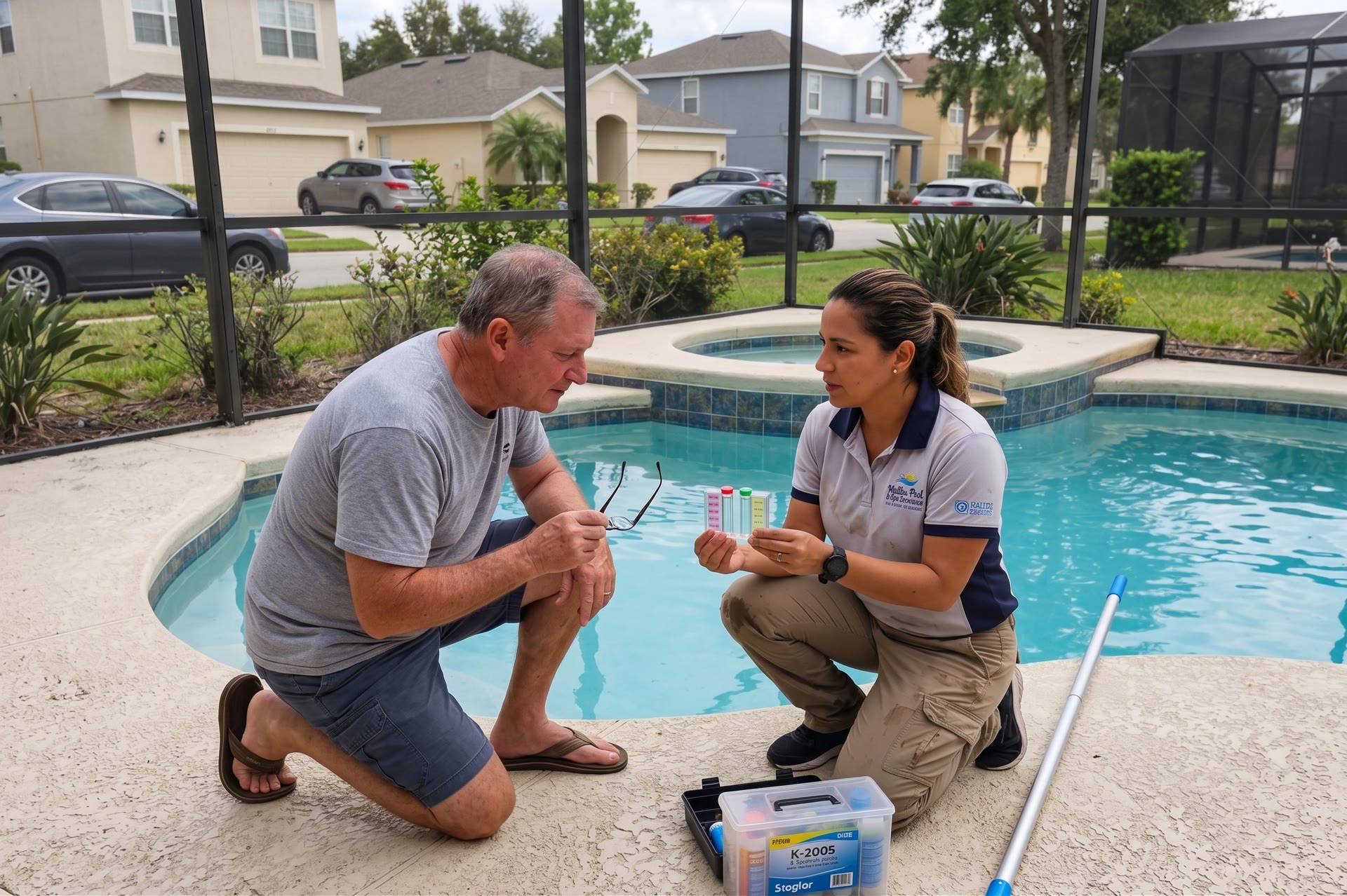 Pool school session at a home pool in Orlando