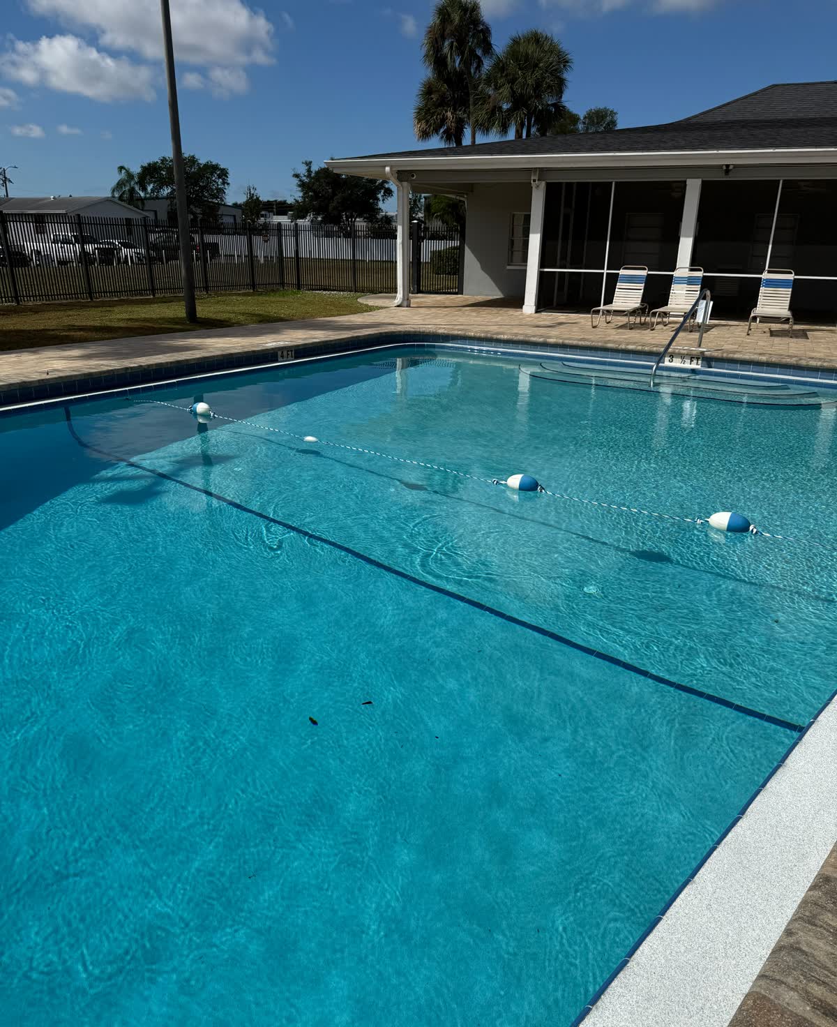 A pool kept clear by its own owner