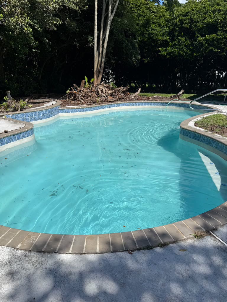 Residential backyard pool on our weekly route